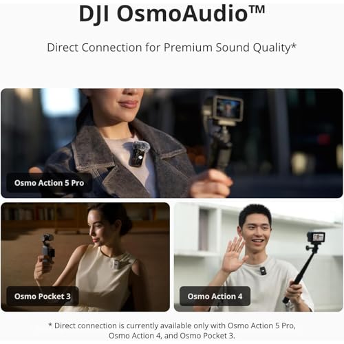 DJI Mic 2 (2 TX + 1 RX + Charging Case), Wireless Lavalier Microphone, Noise Cancelling, 820 ft. Range, Microphone for iPhone, Android, Camera Bundle with 2X Omnidirectional Condenser Lavalier Mics