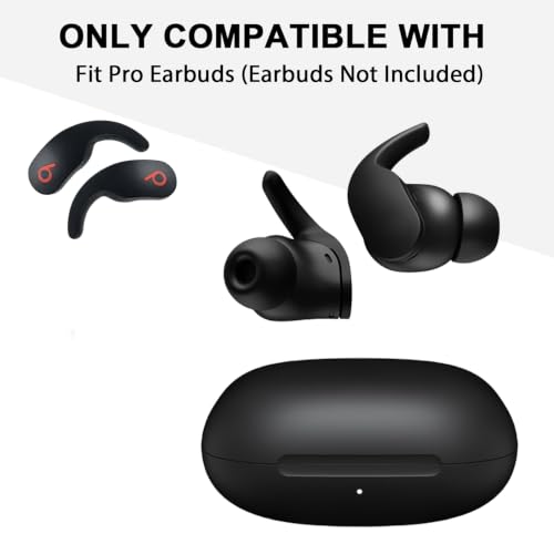 Fit Pro Ear Hook Wingtips for Beats Fit Pro Earbuds (Left & Right Black) | Durable Replacement Ear Hooks,Silicone Repair Parts Fit Pro Ear Wings Replacement