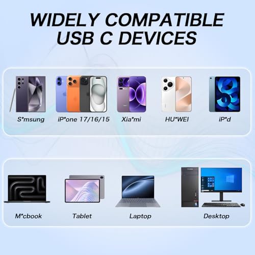 USB C Headphones Wired for iPhone 17 16 15 Pixel Galaxy | Wired USB C earphones, Plug and play, Microphone and Volume Control, Music/Call/Meeting/Jogging/Leisure/Commute