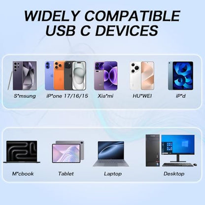 USB C Headphones Wired for iPhone 17 16 15 Pixel Galaxy | Wired USB C earphones, Plug and play, Microphone and Volume Control, Music/Call/Meeting/Jogging/Leisure/Commute