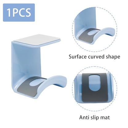 Blue Headphone Stand Hanger, Hanging Headset Holder Hook Under Desk | 1Pcs ABS Plastic Adhesive Earphones Hangers for Desk Headphone Hanger, Most Headphones and Controller - color: Blue, size: Under Desk