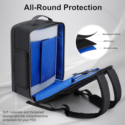 GDNasist Game Console Backpack Compatible with PS5/PS5 Pro/PS5 Slim - style: Front-opening Style
