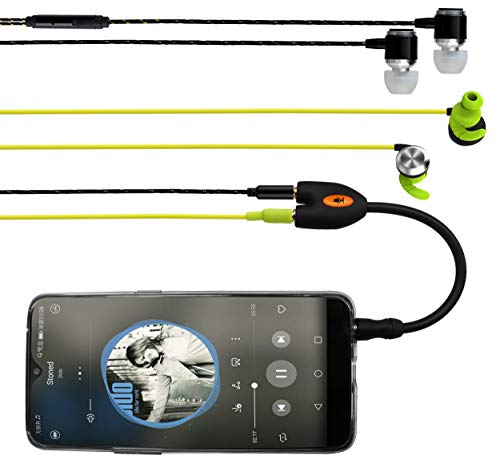 3.5mm Audio Headphone Y Splitter Cable 4-Pole 3.5mm AUX Male to 2 Port 3.5mm Female Headset Mic & Stereo Audio Y Splitter Cable for Earphone,for Smartphone, Samsung, LG, (17.5CM)(4Pole) - color: 4Pole
