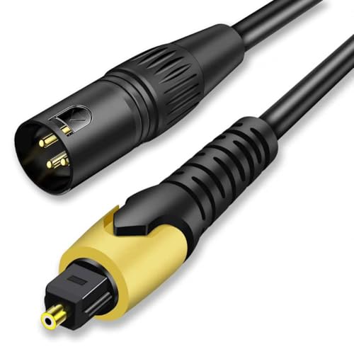 192KHz DAC Optical to XLR Converter,Optical Audio Cable to Unbalanced Male XLR Audio Cord Adapter,Digital to Analog Audio Converter for HDTV DVD Set-top Boxes (O-ptical to XL R Only) Cable - 6.6FT - size: 6.6FT