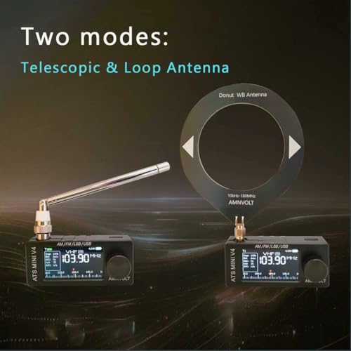 Upgraded ATS MINI V4B Radios with Exquisite Metal Shell, SI4732 Pocket Shortwave Radio, Portable AM/FM/LSB/USB Full Band Receiver, with Built-in Headphone Amplifier, Speaker and Hi-Z - style: Metal Shell Style