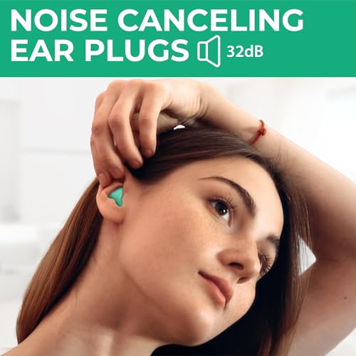 Peace&Quiet | PQ Wax Ear Plugs for Sleeping, Swimming - Soft Noise Cancelling Silicone Gel Wax Earplugs for Sleep and Swimmers, Ear Protection with Sound Blocking Level of 32 Db, Color: Green - color: Green
