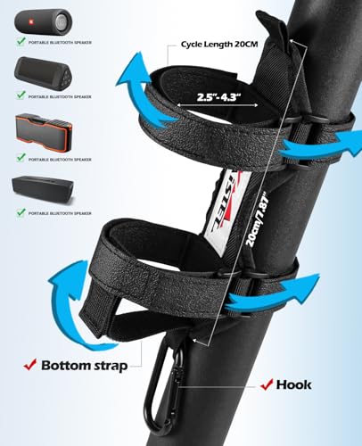 Xislet Speaker Holder for Bike with Carabiner Fits JBL Anker for UTV ATV | Adjustable, Golf Cart Speaker Mount, Fits JBL Charge 5 6, Flip 5 6 7, Anker, for Ebike Scooter Boat Club Car Jet Ski - style: With Carabiner