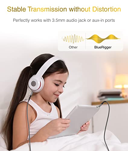 BlueRigger 3.5mm Stereo Audio Cable (15FT, 24K Gold Plated Jack, Auxiliary Cable, Male to Male, Hi-Fi Sound) – Aux Cord for Headphones, Home Car Stereo, Speaker, Amplifier, Phones, Tablets, Laptops - size: 15FT