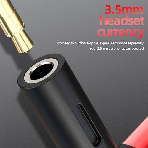 Aux to USB C Adapter for Iphone 17 16 15 14 13 Pro Max Lightning Headphone Jack 3.5mm Audio Cable(2in1)Car Earphone Accessory Female Music for Ipad Compatible with SamsungS24 Adaptor Plug Dual Headset