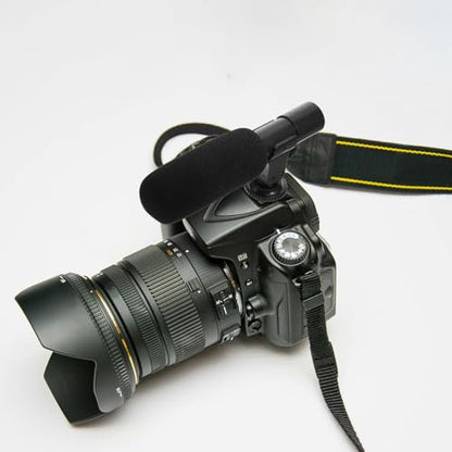 UKCOCO Interview Microphone for Camera, 3v Portable Video Microphone Black