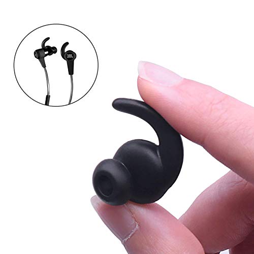 3 Pairs Silicone Hooks Eartip Eartips Earbuds Eargels Compatible with Synchros Reflect BT Sports Wireless Bluetooth Earphones(Black)