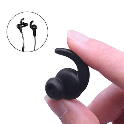 3 Pairs Silicone Hooks Eartip Eartips Earbuds Eargels Compatible with Synchros Reflect BT Sports Wireless Bluetooth Earphones(Black)