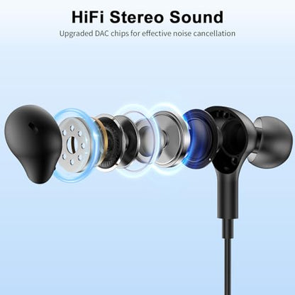 USB Earbuds with Microphone for PC Laptop,Wired USBA Headset,Black | in Ear Buds Noise Isolating Light Laptop Earphones,Headphones with Mic for Dell HP Computer PC Office Zoom Work Gaming School - color: Black