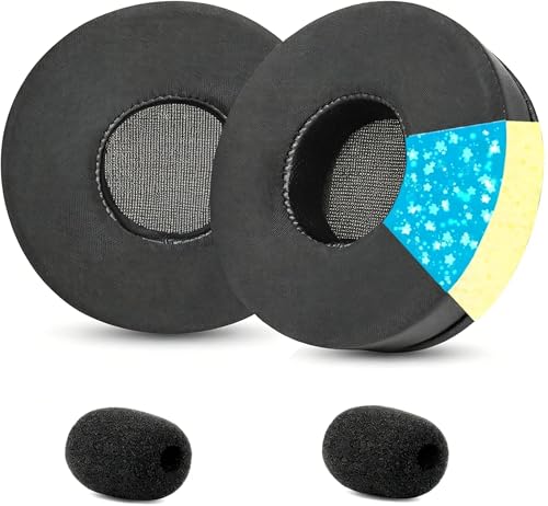 Ice Silk Earpads for Poly Voyager 4310 UC/4320 UC/Focus UC/Voyager Focus 2 | Cooling Gel Ear Pads Cushions Replacement Soft Memory Noise Isolation Foam, Black (70MM)