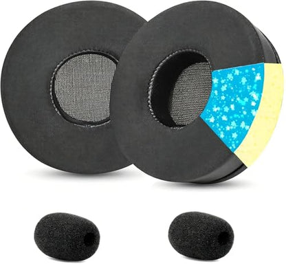 Ice Silk Earpads for Poly Voyager 4310 UC/4320 UC/Focus UC/Voyager Focus 2 | Cooling Gel Ear Pads Cushions Replacement Soft Memory Noise Isolation Foam, Black (70MM)
