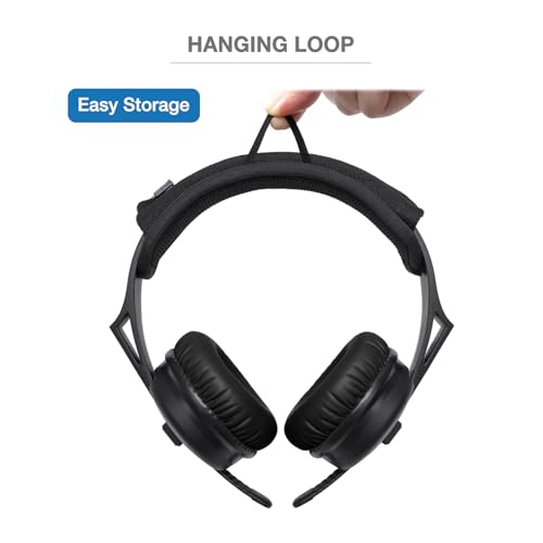 Headband Cushion Cover Compatible with Sennheiser HD25, HD 25 Light DJ Headphone, HD 250BT Wireless Headphone, Thick Cushion for Pressure Relief, No Wobble Zipper Slider, with Hanging Loop