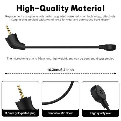 Replacement Mic Boom Compatible with Kingston HyperX Cloud II 2nd Gen/Cloud Core/Cloud Pro/CloudX Gaming Headsets – 3.5mm Detachable Straight Plug Microphone for Wired Headphones - size: Straight End Mic