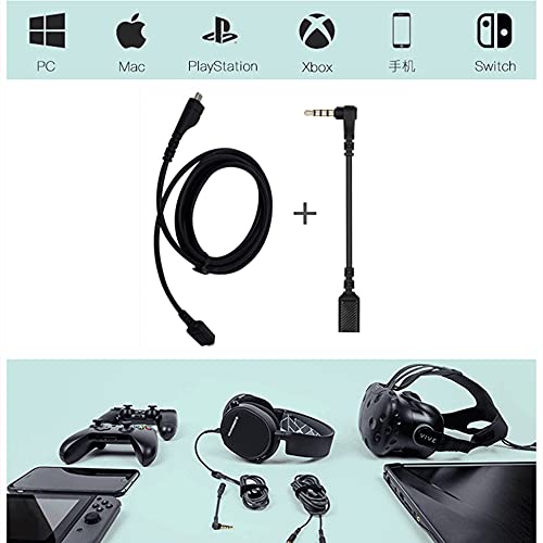 Arctis5 Replacement Audio Cable Detachable Audio Cord Compatible with SteelSeries Arctis 3 Arctis 7 Arctis Pro Headset (Sound Card Cable+Adapter Cable)