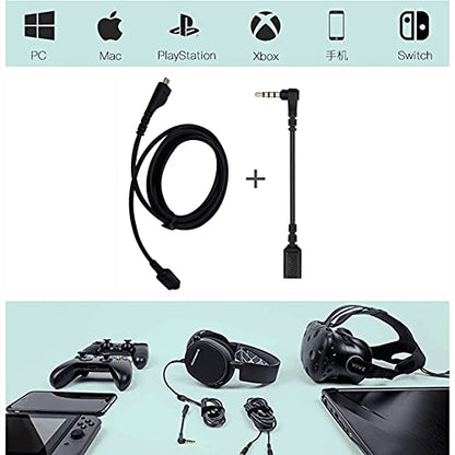 Arctis5 Replacement Audio Cable Detachable Audio Cord Compatible with SteelSeries Arctis 3 Arctis 7 Arctis Pro Headset (Sound Card Cable+Adapter Cable)