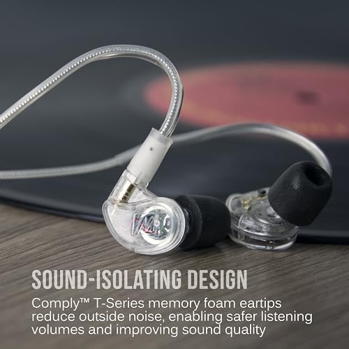 MEE audio M6 PRO 2nd Generation Universal-Fit Noise-Isolating Musicians’ in-Ear Monitors with Detachable Cables (Clear) - color: Clear, style: In-Ear Monitors