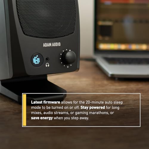 ADAM Audio D3V Active Desktop Studio Monitor Speakers - Black | USB-C, D-ART Tweeter, 3.5in Woofer, 240W, 45Hz-23kHz, 97dB SPL, Balanced TRS, Headphone Out - style: D3V Black