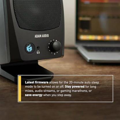 ADAM Audio D3V Active Desktop Studio Monitor Speakers - Black | USB-C, D-ART Tweeter, 3.5in Woofer, 240W, 45Hz-23kHz, 97dB SPL, Balanced TRS, Headphone Out - style: D3V Black