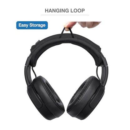 Headband Cushion Cover Compatible with Skullcandy Hesh Evo, Hesh ANC, Crusher ANC 2, Crusher Evo, Riff 2, Icon ANC Wireless Headphone, 6mm Thick Cushion, No Wobble Zipper Slider, Hanging Loop