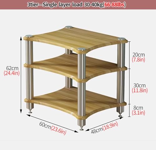 Living Room/Small Spaces Audio Component Rack Tower Media Stereo Stand Equipment Shelves, Heavy Duty Modern HiFi Audio Racks Stereo Rack System, Black-3 Tier - color: Black, size: 3 tier