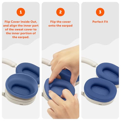 WC SweatZ XM5 - Patented Earpad Sweat Covers for Sony WH1000XM5 by Wicked Cushions | Full 360 Earpad Protection | Sweatproof & Easily Washable | Blue - color: Blue
