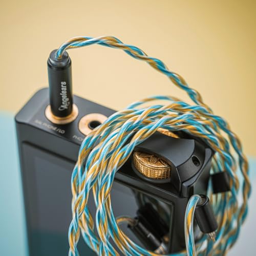 Angelears Curacao Single Crystal Copper Upgrade Cable – 4.4mm Balanced Plug, 0.78mm 2-Pin Connector, Braided IEM Audio Cable for HiFi Earphones (4.4mm)