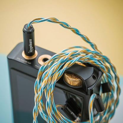 Angelears Curacao Single Crystal Copper Upgrade Cable – 4.4mm Balanced Plug, 0.78mm 2-Pin Connector, Braided IEM Audio Cable for HiFi Earphones (4.4mm)