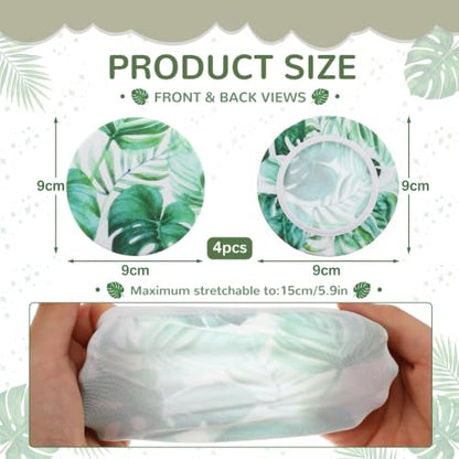 Fanfanwin 2 Pairs Monstera Leaf Flex Fabric Headphones Covers Green Stretchable Washable Ear Cup Protectors Sweat Resistant Ear Pad Sleeves Headphone Accessories for Gym Library Gaming 3.54inch - style: Monstera Leaf