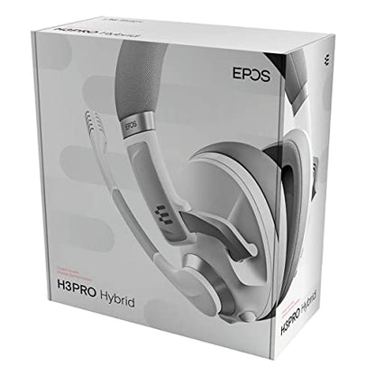 EPOS Gaming H3Pro Hybrid Gaming Headset - PC Headphones with Microphone - Noise-Cancellation, Adjustable, Smart Button Audio Mixing, Bluetooth, Gaming Suite, Surround Sound - (Ghost White) - color: Ghost White