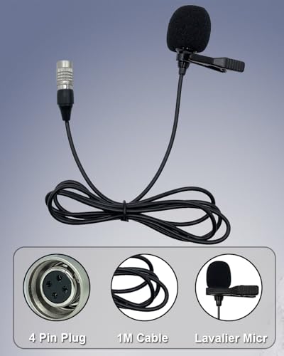 Lavalier Lapel Microphone Unidirectional Condenser Mic for Audio-Technica Wireless Bodypack Transmitter ATW-110G, ATW-T310, ATW-T701,ATW-T1000, ATW-T1001, ATW-T1000 (Hirose 4 Pin Plug) - size: Hirose 4 Pin Plug (Audio-Technica)