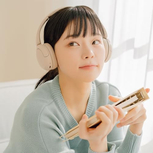 Sony WH-CH520 Best Wireless Bluetooth On-Ear Headphones with Microphone for Calls and Voice Control, Up to 50 Hours Battery Life with Quick Charge Function, Includes USB-C Charging Cable - Beige - color: Beige