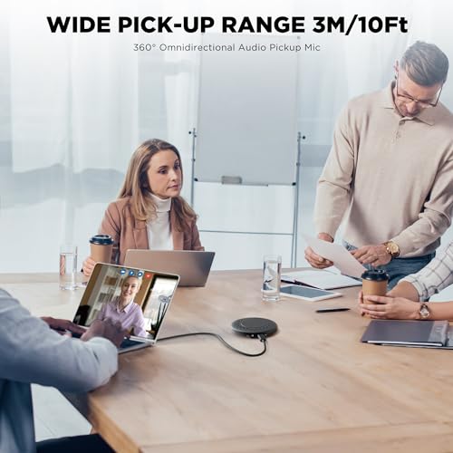 BOYA Blobby USB Conference Microphone,Desktop Computer Microphone with Wireless Charger, Omnidirectional Condenser PC Mic for Video Conference Online Class Skype Zoom Meeting