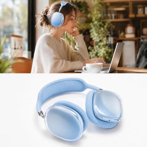 MOLOPPO Case Cover for AirPods Max 2/1 (2026/2024/2020), Gradient Blue | Soft TPU Clear Anti-Scratch Protective Cover, Transparent Accessories for AirPods Max, Ultra Protective - color: D-Gradient Blue