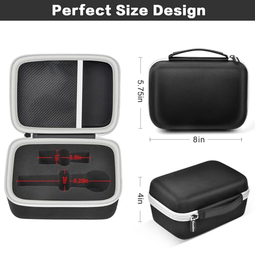casmilee Microphone Case for Shure SM58/SM57/SM58S/BETA 58A/PGA58/PGA48 | Removable Foam Cradle, Mesh Pocket for XLR Cable, A25D Adapter and Small Accessories, Carry Handle, Black, Box Only