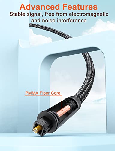 VANAUX Optical Extension Cable Digital Toslink Male to Female S/PDIF Cords Compatible with Home Theater, Sound Bar, TV, PS4, Xbox, PlayStation & More - Black (5ft/1.5m) - size: 5 ft