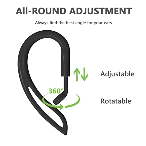 Ear Hooks Compatible with AirPods 3rd Generation [Multi-Dimensional Adjustable] YINVA Accessories Compatible with AirPods Pro AirPods 3 2 1 Gen(Black) - color: Black