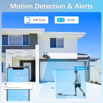 Outdoor Wireless Security Camera System, Wireless Surveillance System | 130° Wide View, 2-Way Audio, 90ft Night Vision, Motion Detection, No Monthly Fee, Remote Control Included - size: 4-Cams 1TB HDD