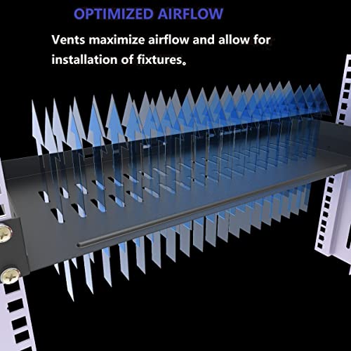 1U ented Rack Shelf Universal Rack Tray No Lip 8" Deep | for 19 Inches Network Cabinet or Server Rack, Disassembled (8 Inches Deep) - size: 8 Inches Deep