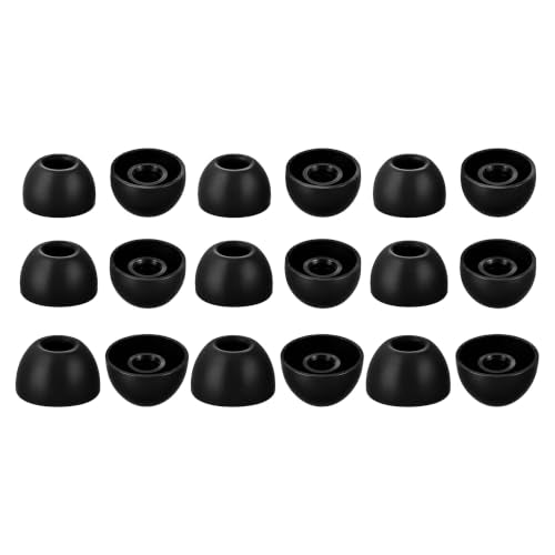 Replacement Ear Tips Compatible with Beats Powerbeats Fit (2025) | Soft Silicone Eartips with Portable Storage Box (9 Pairs, Black, S/M/L)