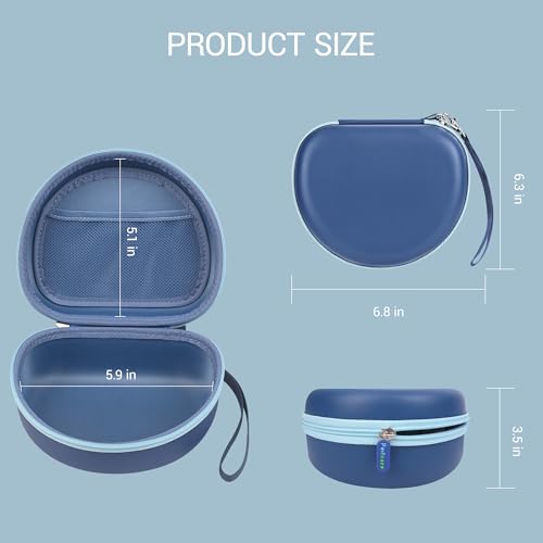 Hard Kid Headphone Case for ICLEVER BTH12/BTH26/HS19,Acer Kids,JoySpark | Also for EarFun k1 K2/AILIHEN C8/Candy Bila/Botesty Sound Kid Foldable Headphone, Hard Shell EVA,Handle Strap,Mesh Pocket - color: BLUE