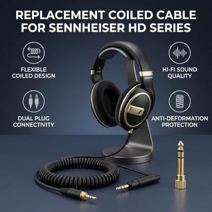GOTOTOP Coiled Headphone Cable, OFC, 130-300cm