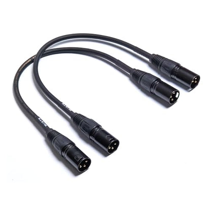 WJSTN Microphone Cable XLR Male to Male Patch Cable 3-Pin Balanced Cable DMX Cable Patch Cords 2Pack 1FT Black - size: 1Feet