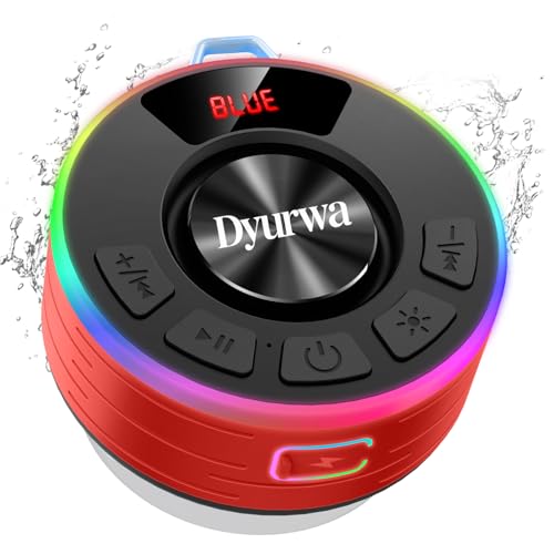Shower Bluetooth Speaker, Portable Shower Speaker - color: B-Red