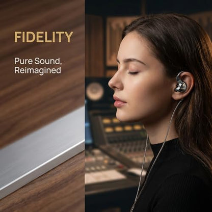 3.5mm Wired IEM Earbuds with Mic, 10mm Driver, Detachable Cable | 10mm HiFi sound, detachable 4N OFC cable and noise-isolating fit for music, gaming, calls and daily use. - color: Black, size: 3.5mm