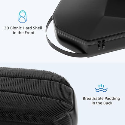 TOENNESEN VR Carrying Case for Meta Quest 3S/3/2, Fits BOBOVR/KIWI Straps | Half-Hard Shell, Shoulder Strap, Storage for Headset and Controllers, Travel-Friendly Design - color: Black