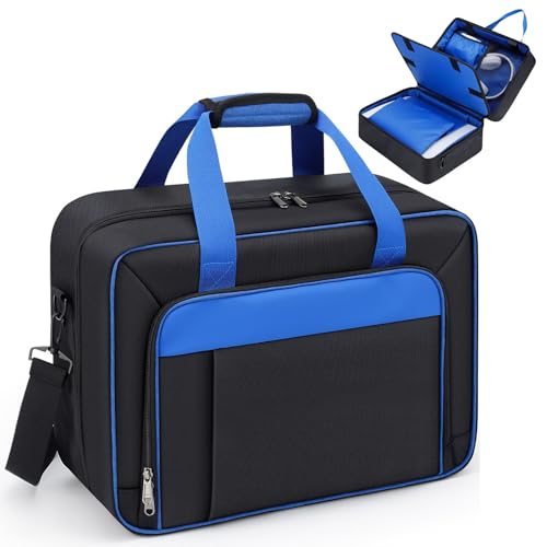 GDNasist Carrying Case Compatible with PS5/PS5 Pro/PS5 Slim | Travel Thickened Protective Bag Compatible with Playstation 5 Console, Headset, PS5 Controller, Game Discs and Accessories - color: Black
